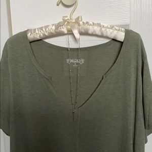 Green t-shirt runs true to size.